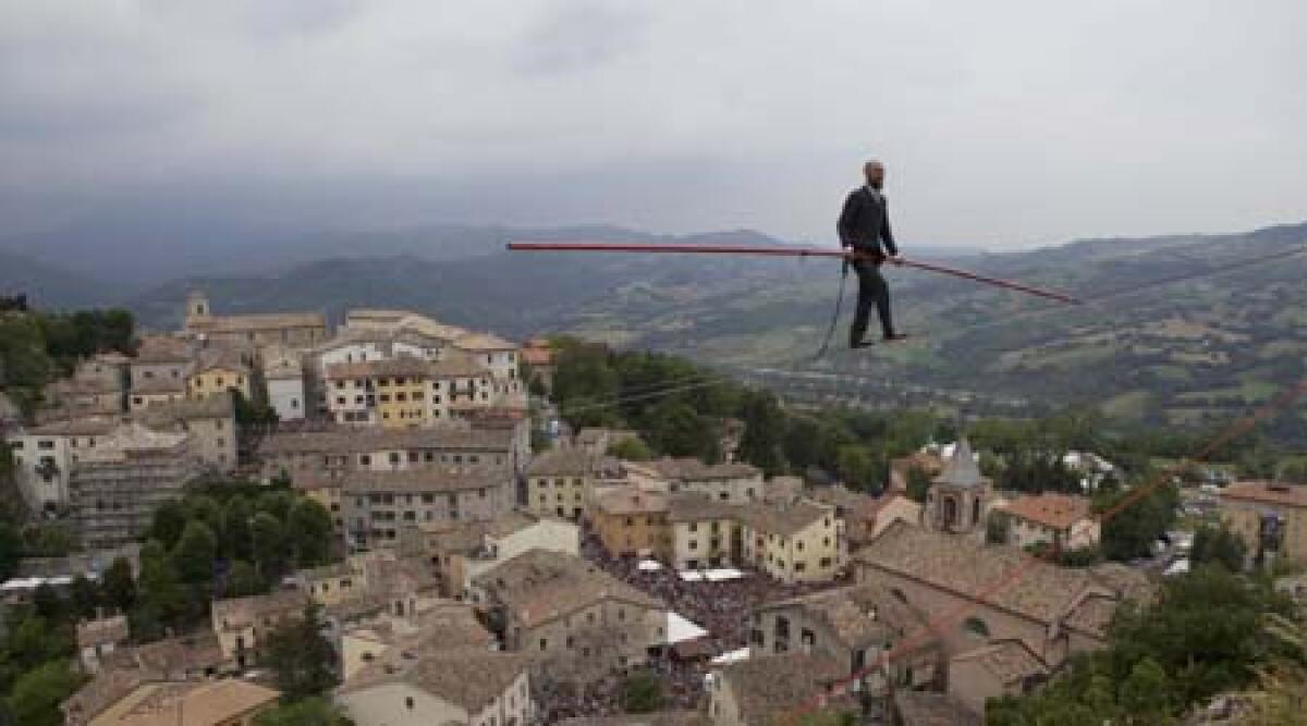 Il funambolo Andrea Loreni torna a Pennabilli - 