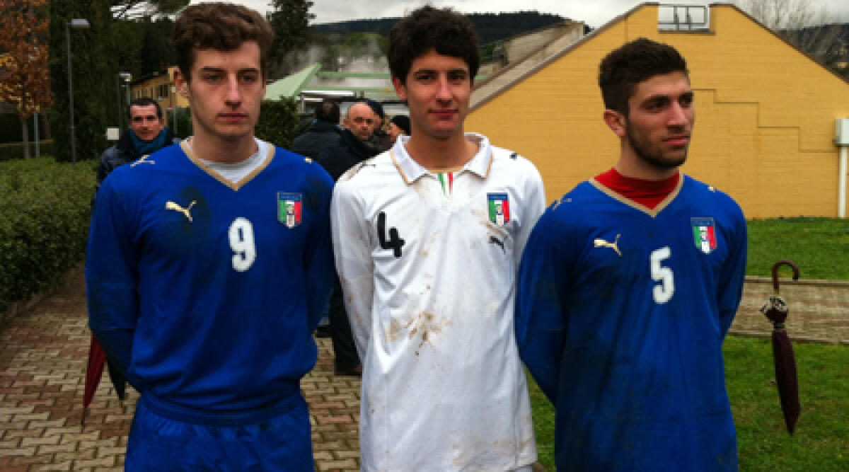 Foto notizia: Badalassi, Valentini e Ferrari con la maglia dell'Italia Lega Pro U18 - 