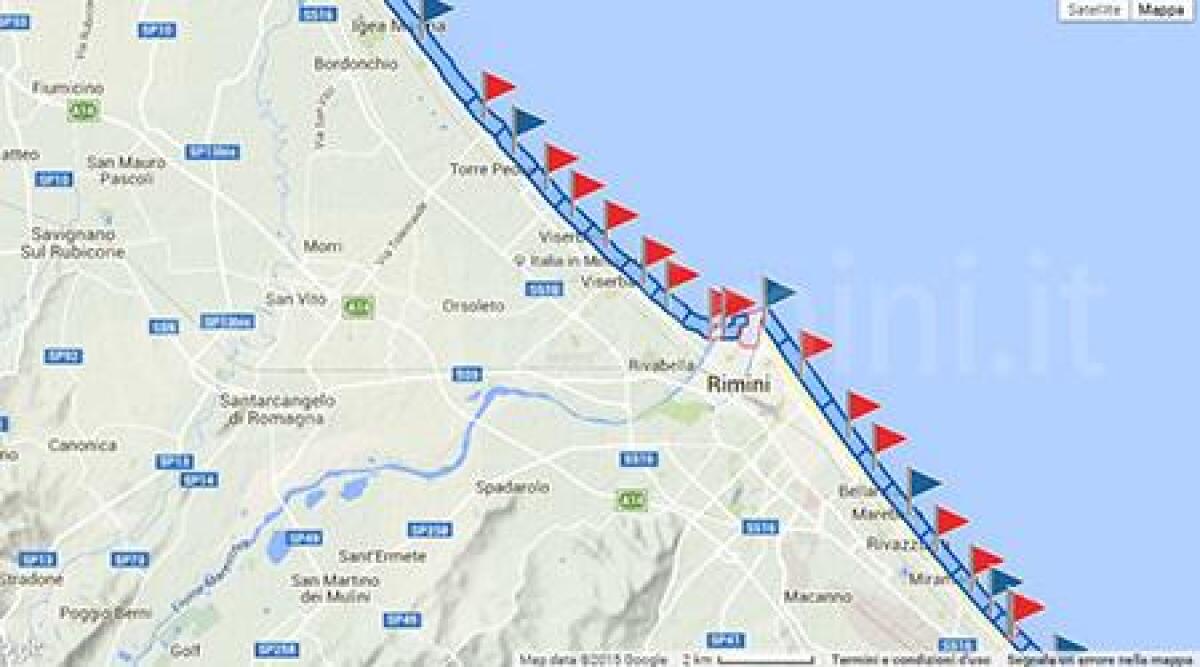 Forti piogge a Rimini: si aprono gli scarichi, scatta il divieto di balneazione -