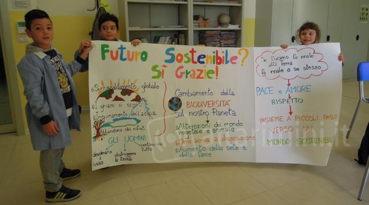 Bimbi di Rimini si immaginano la scuola 'sostenibile' del futuro, consegnati progetti al Comune - 