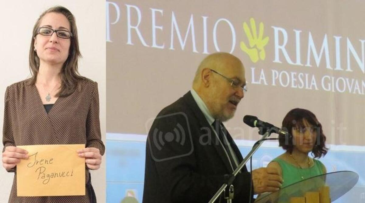 Irene Paganucci vince Premio Rimini per la poesia giovane, alla premiazione anche Sergio Zavoli -