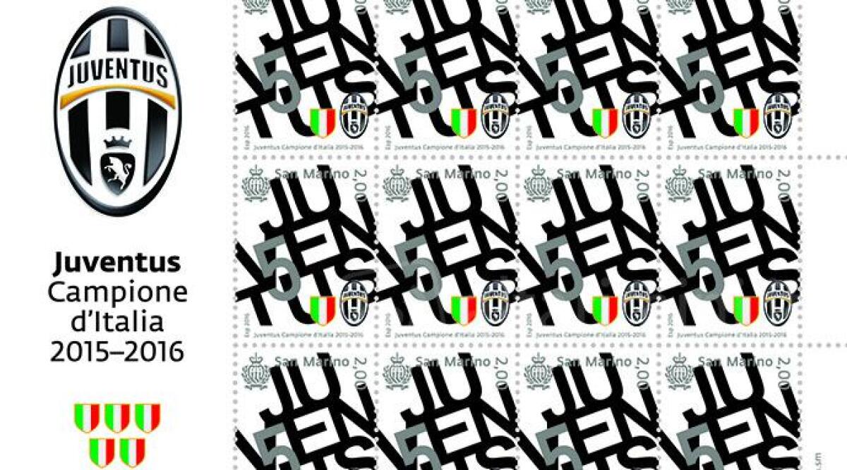 Un francobollo per lo scudetto della Juventus, sar&agrave; emesso dal 7 giugno a San Marino - 