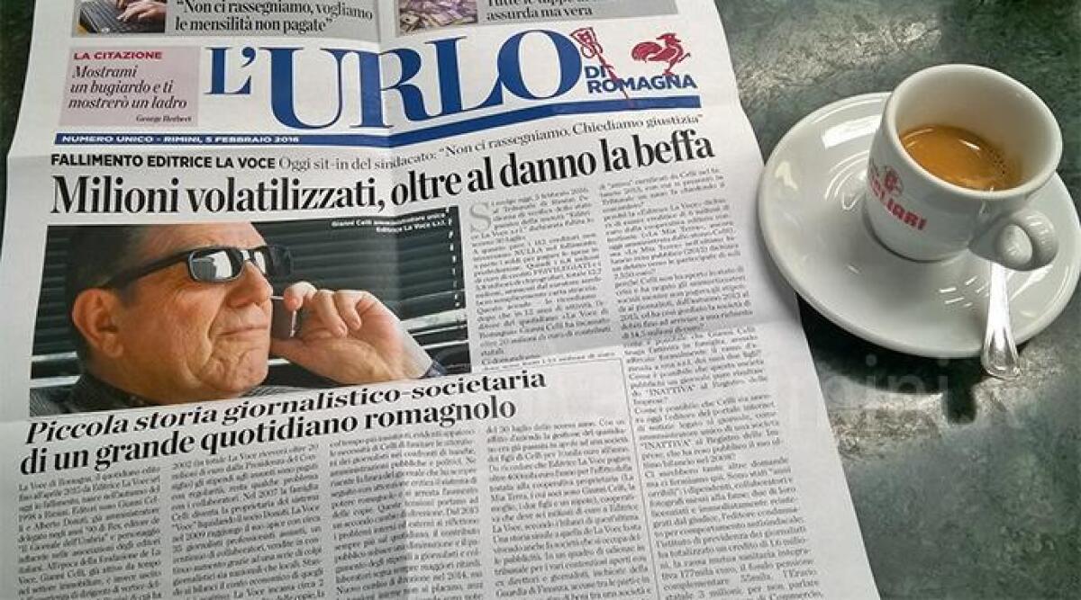 Crac ex societ&agrave; editrice 'La Voce', patron Gianni Celli si avvale della facolt&agrave; di non rispondere - 