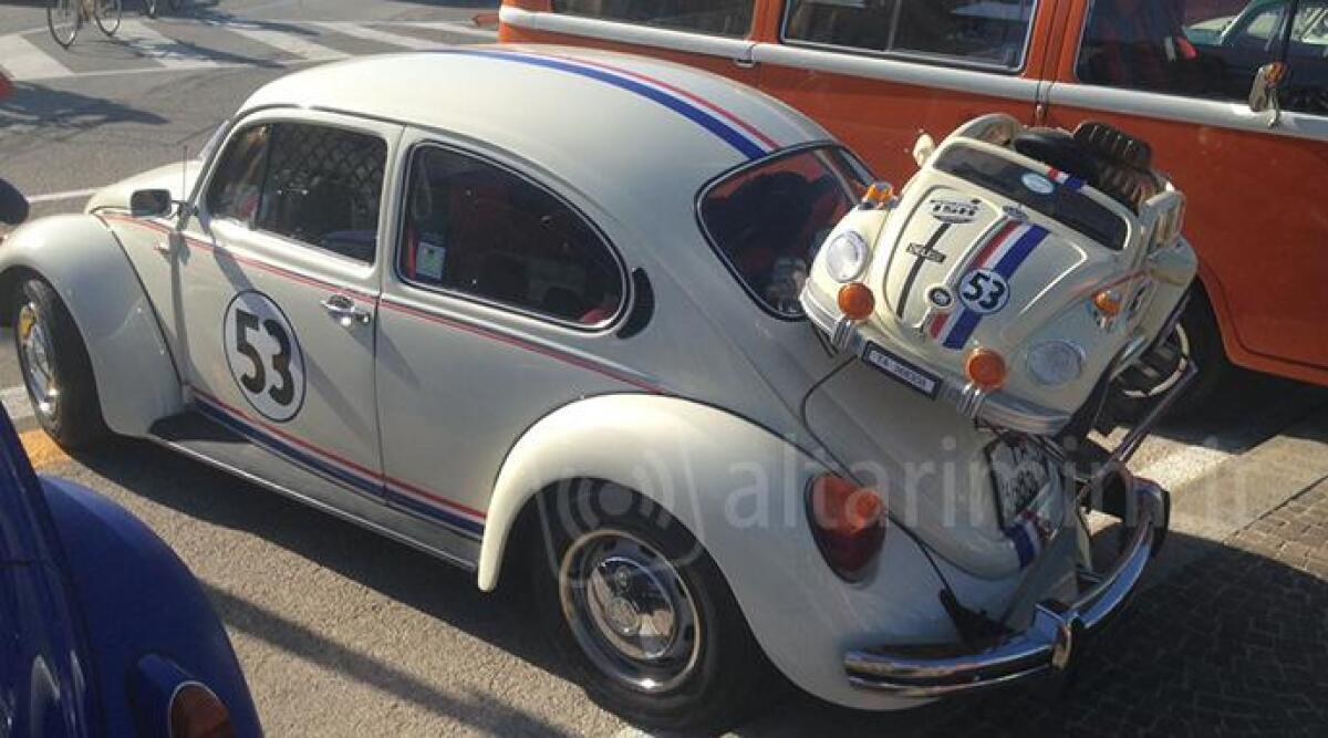 Volkswagen Maggiolino, le FOTO del raduno di Rimini, in 100 sfilano sul lungomare -