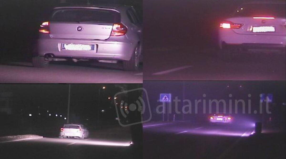 Colti dalle telecamere mentre sfrecciano a 150 all'ora davanti all'ospedale 'Infermi' di Rimini - 