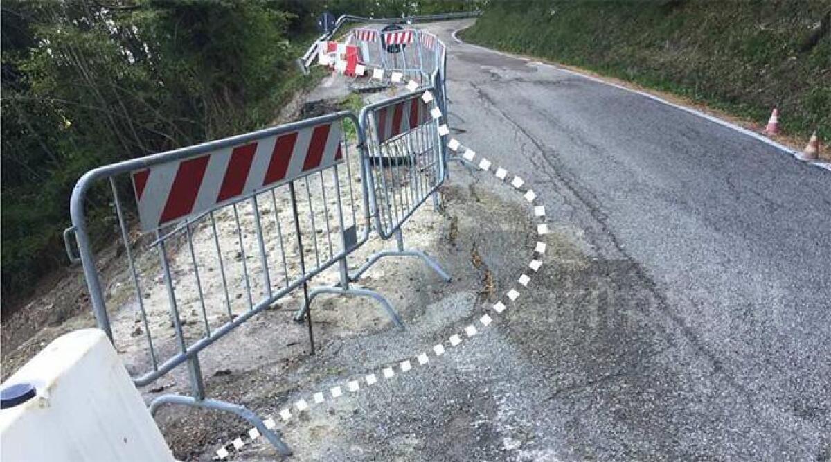 Maiolo, frana in localit&agrave; Boscara: la soluzione &egrave; un muro da 130mila euro - 