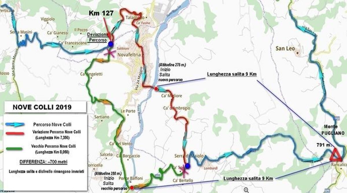 Nove Colli, ecco il nuovo percorso con passaggio Talamello-Novafeltria - 