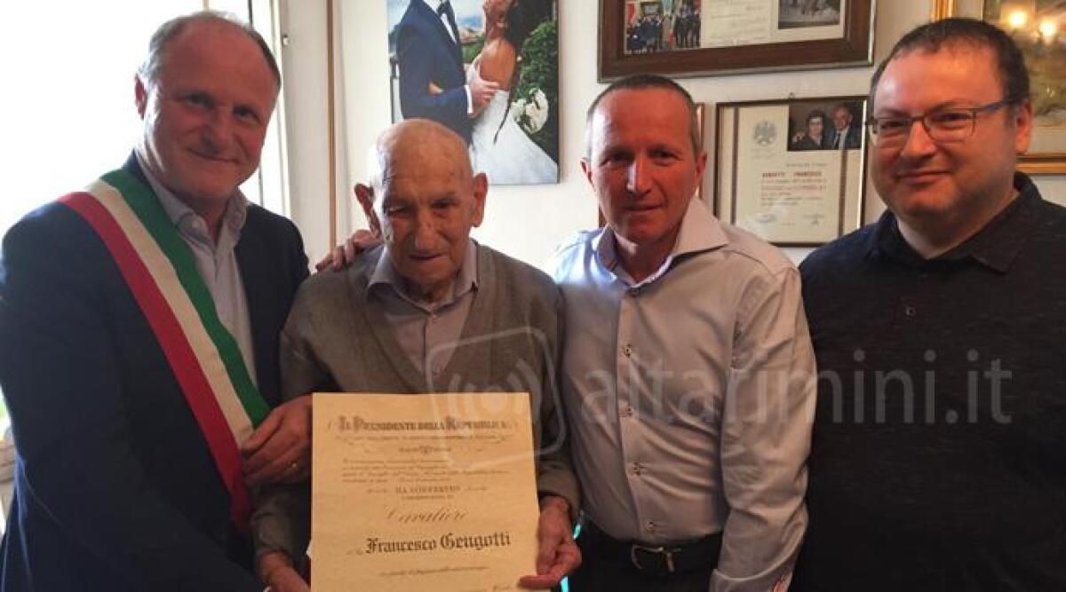 Perticara festeggia il nuovo Cavaliere della Repubblica: Francesco, 103 anni ed ex minatore - 