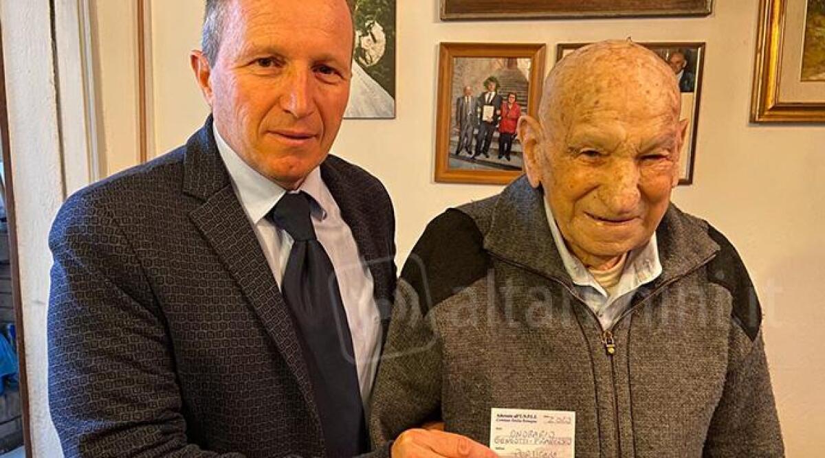 Perticara festeggia i 103 anni dell'ex minatore Francesco Gengotti - 