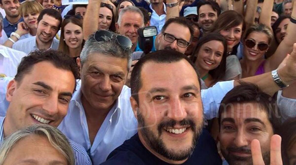 Elezioni regionali, tour riminese per il segretario della Lega Matteo Salvini -