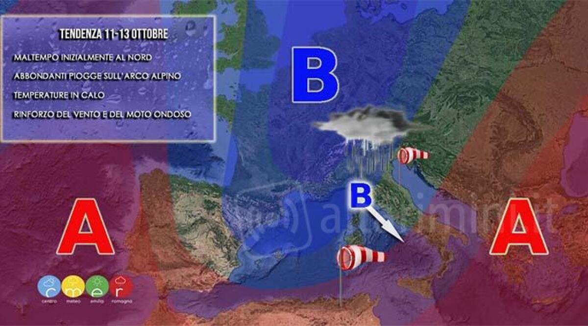 Meteo: stop alta pressione, da domenica torna la pioggia. Temperature da autunno inoltrato - 