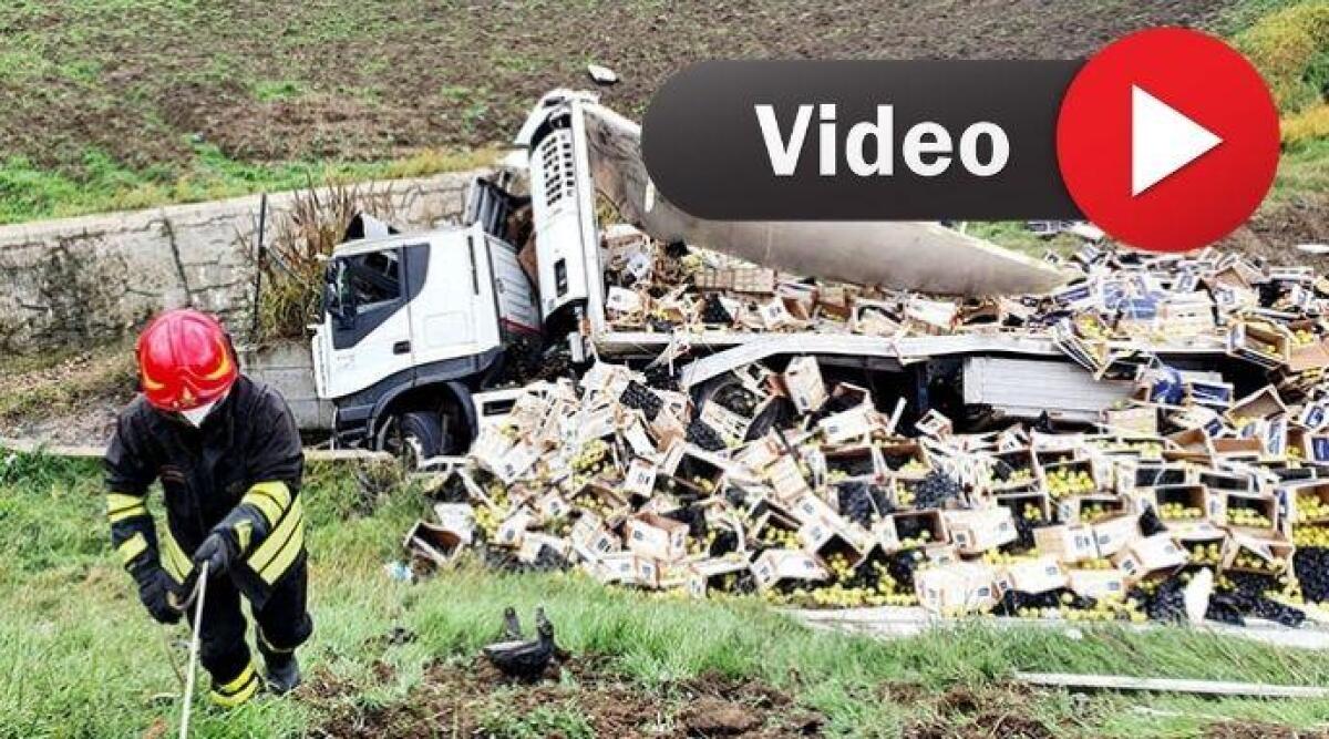 VIDEO Rimini, incidente in A14: camion si ribalta sulla rampa del casello. Un morto e un ferito grave -