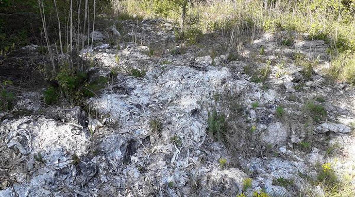 Trucioli di alluminio abbandonati vicino la ciclabile del fiume Marecchia - 