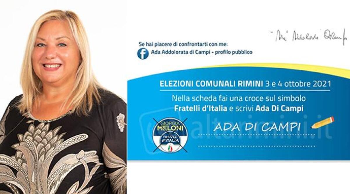Ada Di Campi: appello al voto, "Mi candido perch&eacute; Rimini vuole tutto e ha ragione" - 