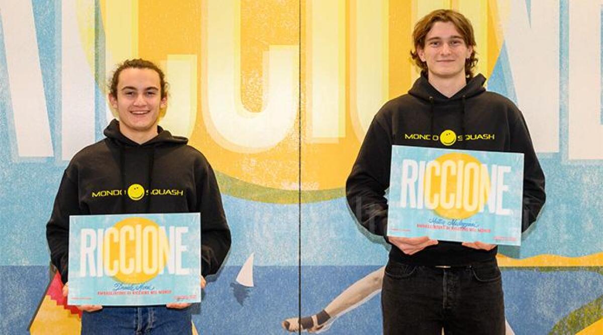 Mattia Mulazzani e Davide Morri, premiati i due giovani talenti riccionesi dello Squash - 