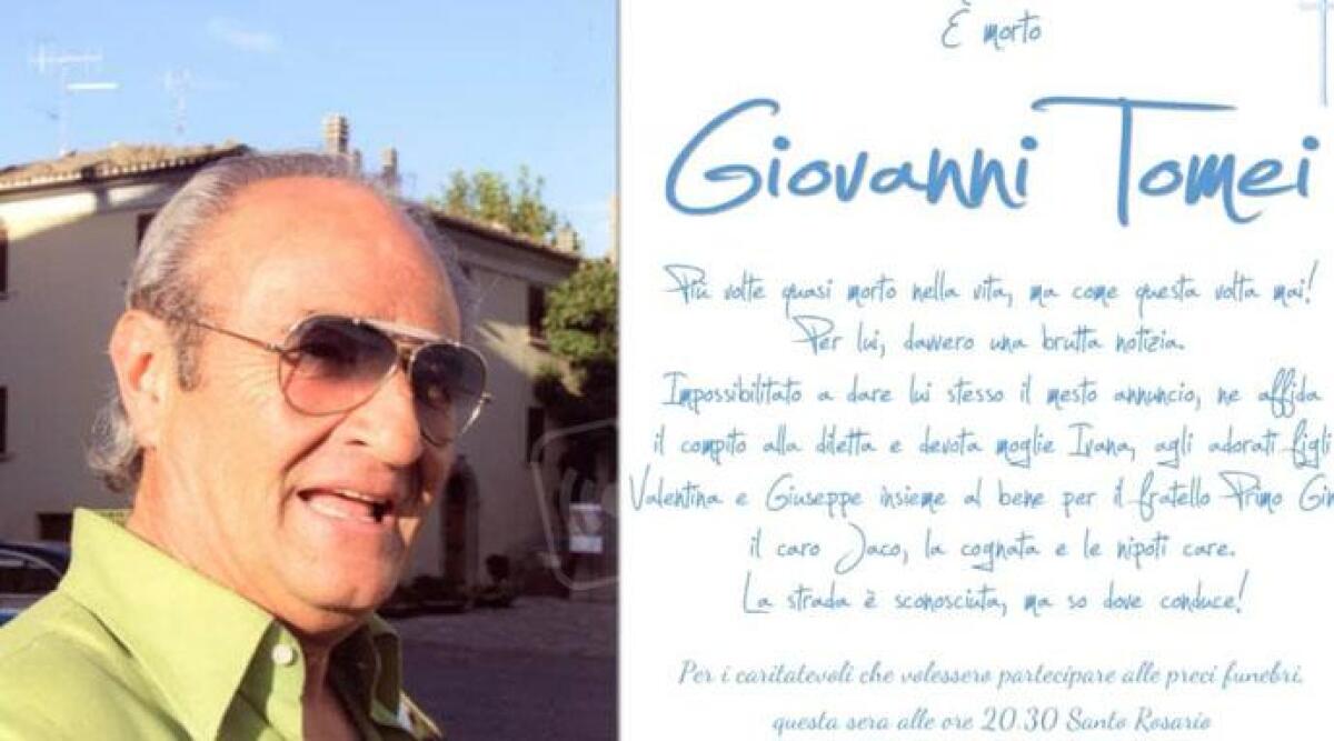Novafeltria, fissata la data del funerale dello storico commerciante Giovannino Tomei - 