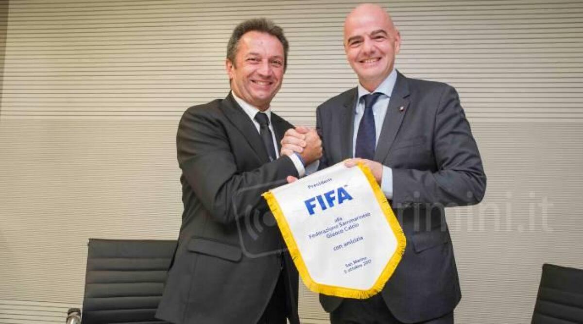 Calcio, Presidente Fifa visita San Marino: 'Valete il Brasile' -