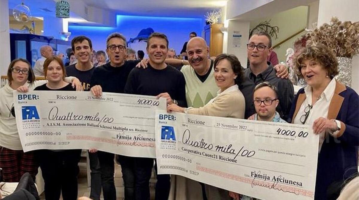 Riccione, 9000 euro in beneficenza grazie alla maxi cena di Famija Arciunesa -
