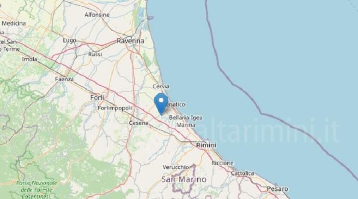 Trema ancora la terra in Romagna, 4.1 all'alba di sabato - L'epicentro del terremoto