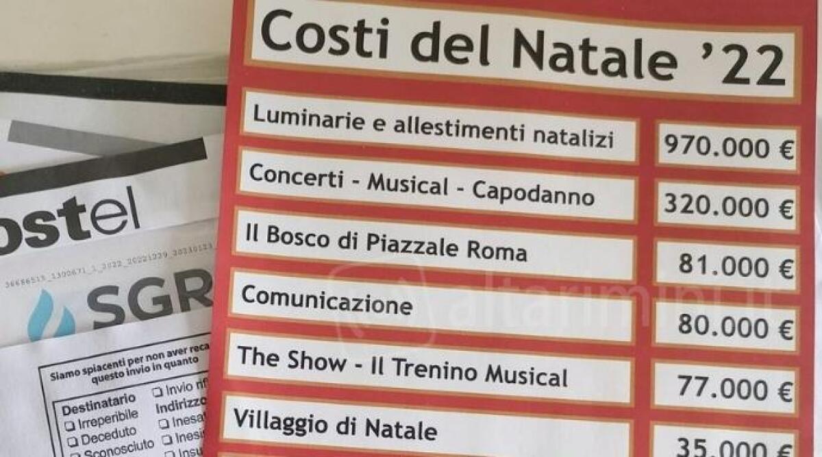 Riccione, il volantino dei 'costi natalizi' delle opposizioni accusato di diffamazione - Il volantino accusato di diffamazione