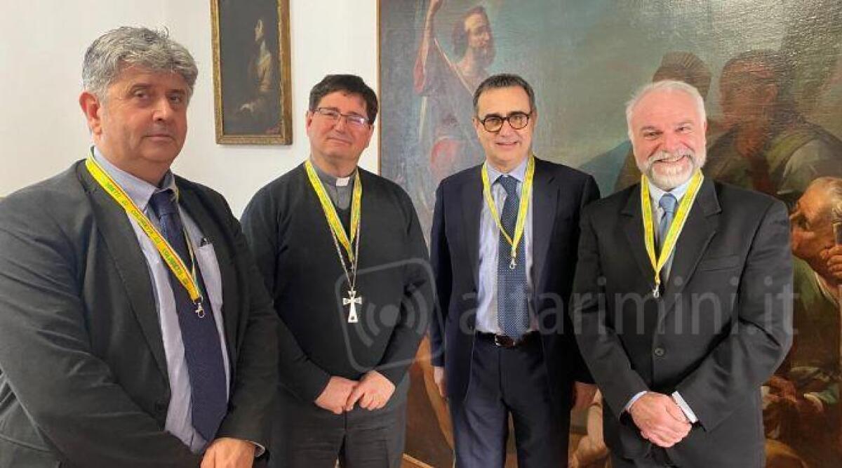 Coldiretti Rimini incontra il nuovo Vescovo Mons. Anselmi - Il Vescovo con i vertici di Coldiretti Rimini