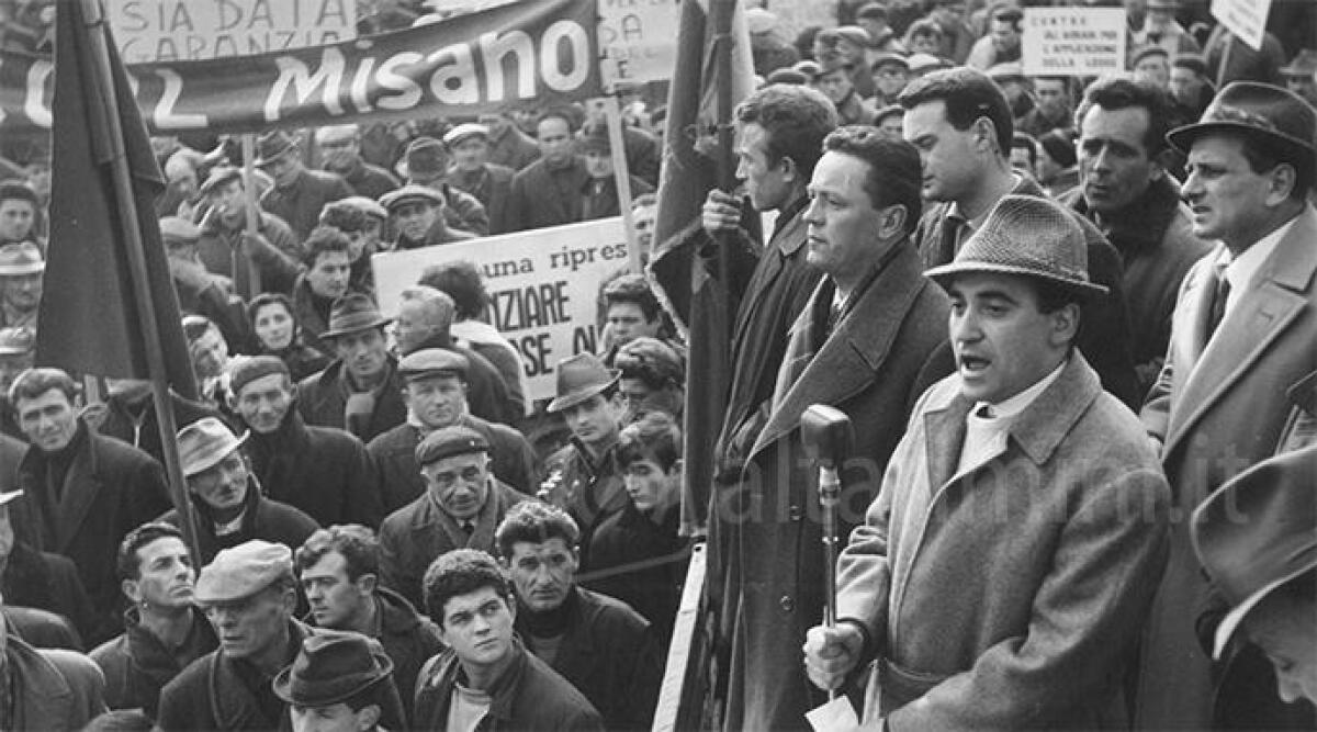 Rimini, la Camera del Lavoro festeggia 120 anni - Foto tratta dall'Archivio Storico della Cgil di Rimini (1962) Sciopero generale