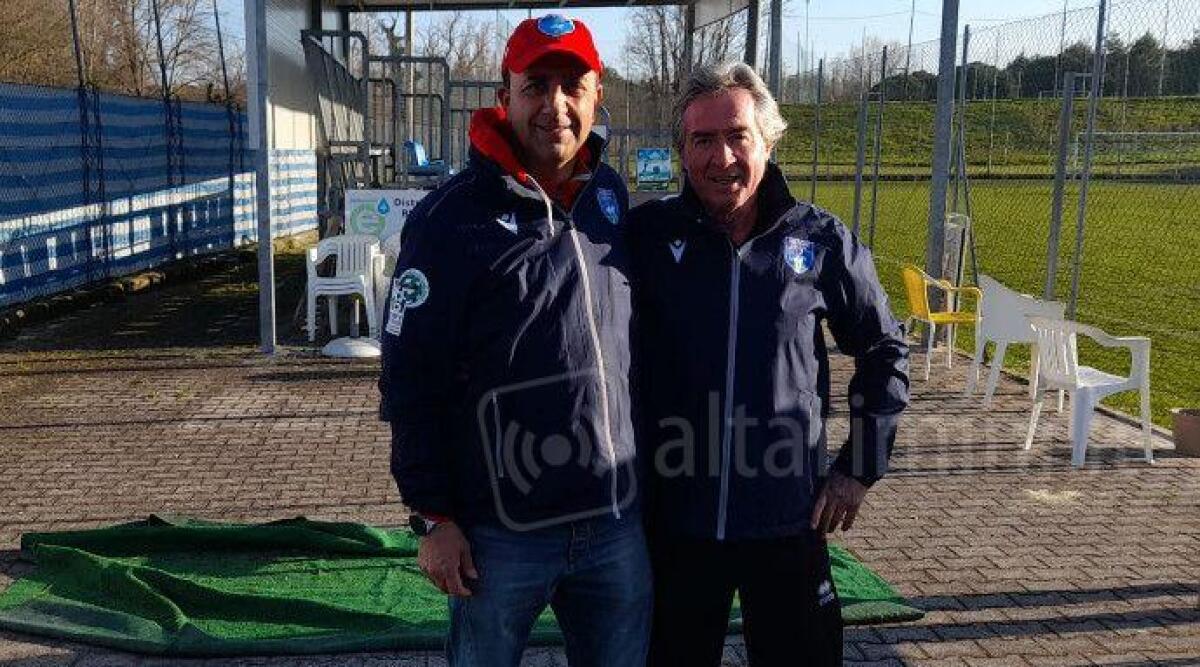 Calcio Prima, pareggio nel derby Riccione-Asar (1-1) - Il neo presidente Loris Borgognoni e il vice pier Paolo Pierantoni