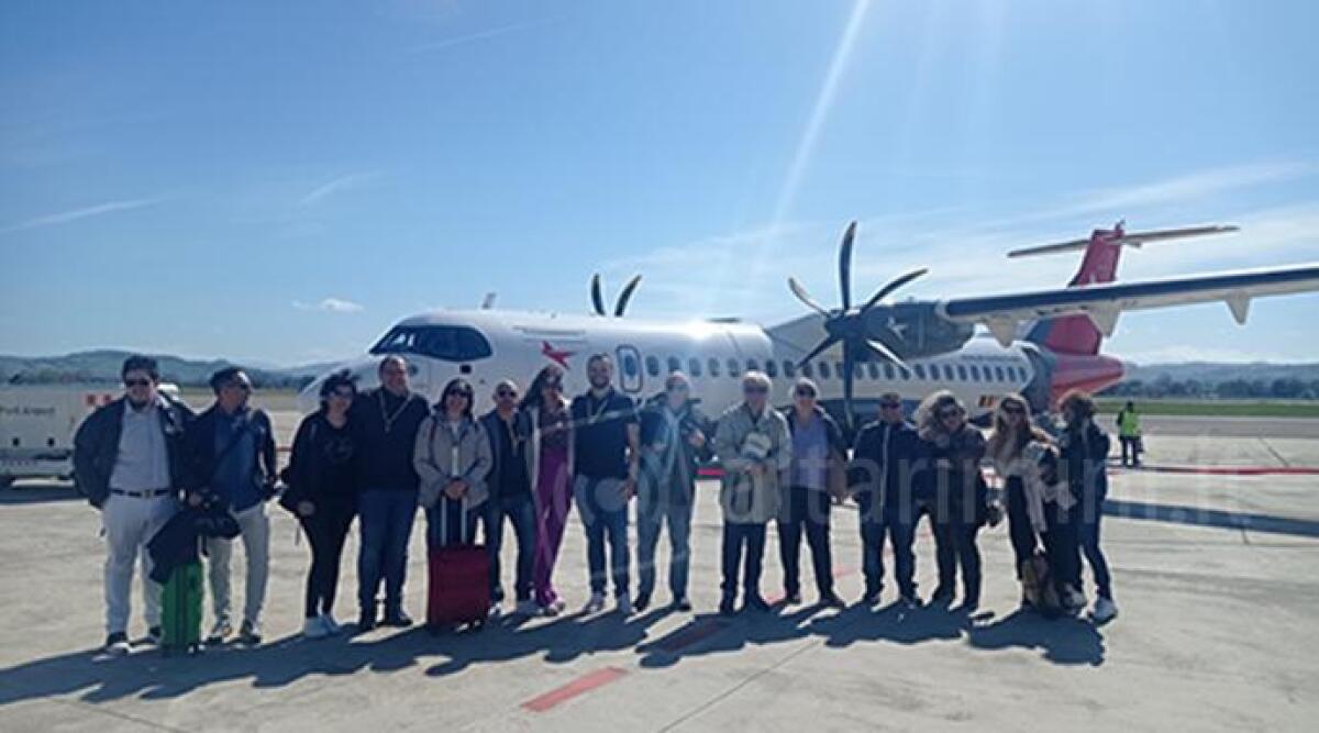 Primo volo promozionale del nuovo collegamento Forlì Brindisi - Prima dell'mbarco