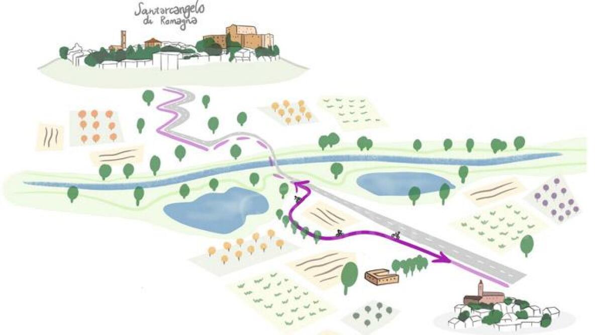 Ciclabile Santarcangelo-San Martino dei Mulini, al via progettazione ultimo tratto - Disegno della nuova ciclabile