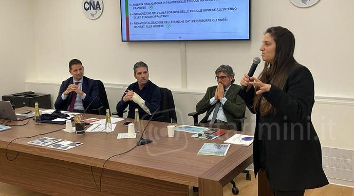 Cna Rimini, gare d'appalto pubbliche: solo il 17% accessibile alle microimprese - Nella foto l'intervento di Alice Parma Sindaca di Santarcangelo