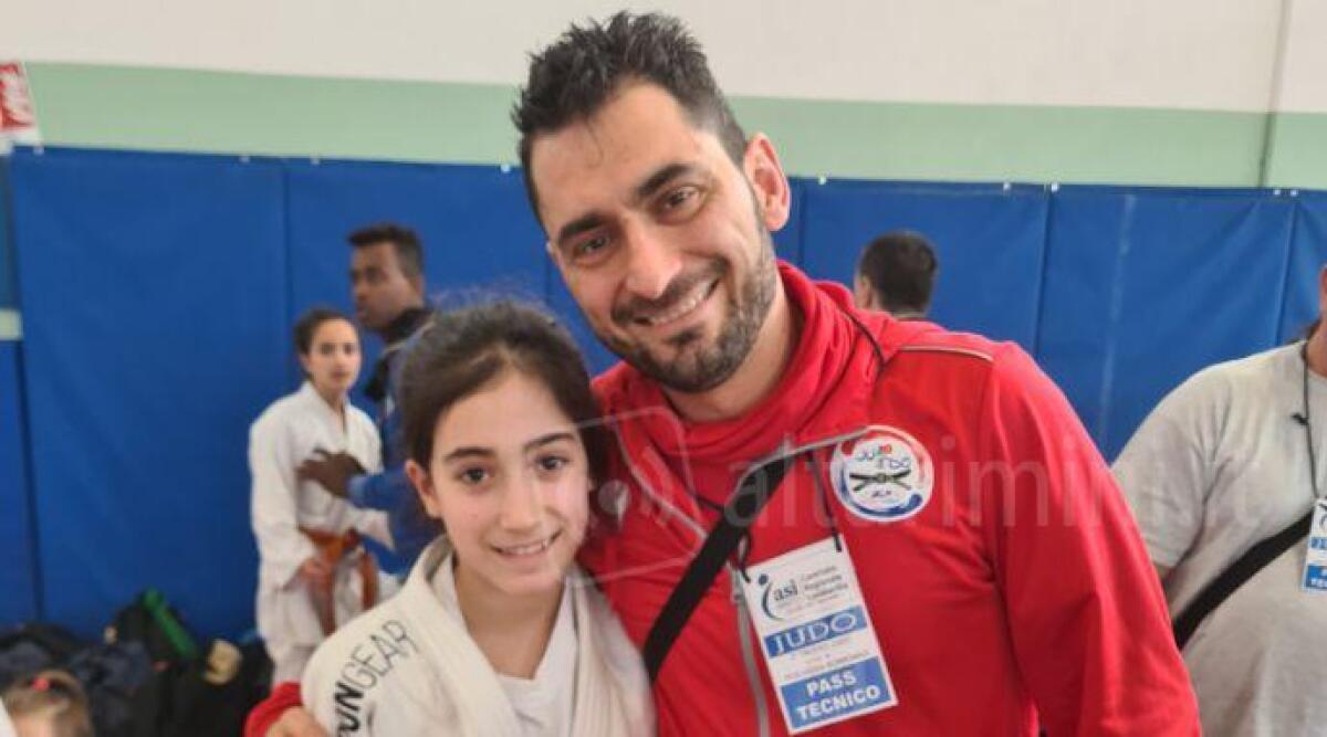 Riccione, Sofia Longo vince il 2° Trofeo Judo Città di Peschiera Borromeo - Sofia Longo con il papà e allenatore Giuseppe