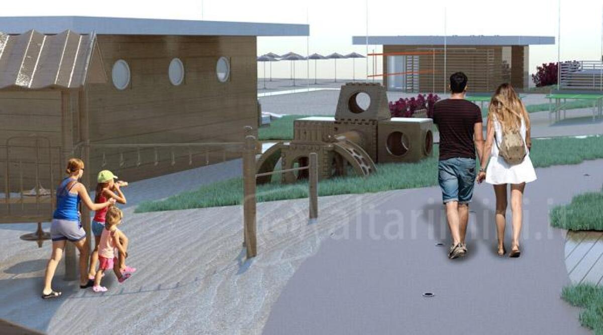 La spiaggia del futuro, due bagni si uniscono: 'Basta barriere che bloccano la vista del mare' - Rendering