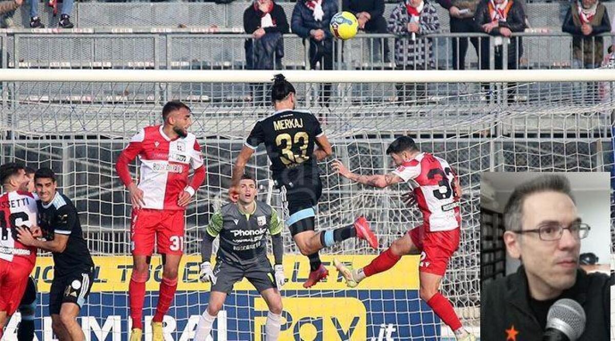 Rimini Calcio: 'Il grande nervosismo', le medaglie sul petto e il senso di questa stagione - Un momento della gara del Neri tra Rimini ed Entella