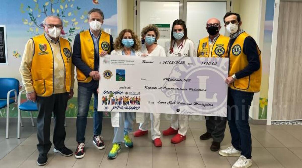 Dal Lions Club Ariminus Montefeltro 1.100euro al reparto di Oncoematologia pediatrica dell’Ospedale Infermi - Donazione Lins Oncoematologia Rimini