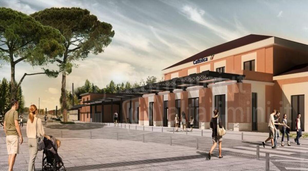 Cattolica, riqualificazione stazione ferroviaria: il 15 maggio il via ai lavori - Redering della stazione di Cattolica