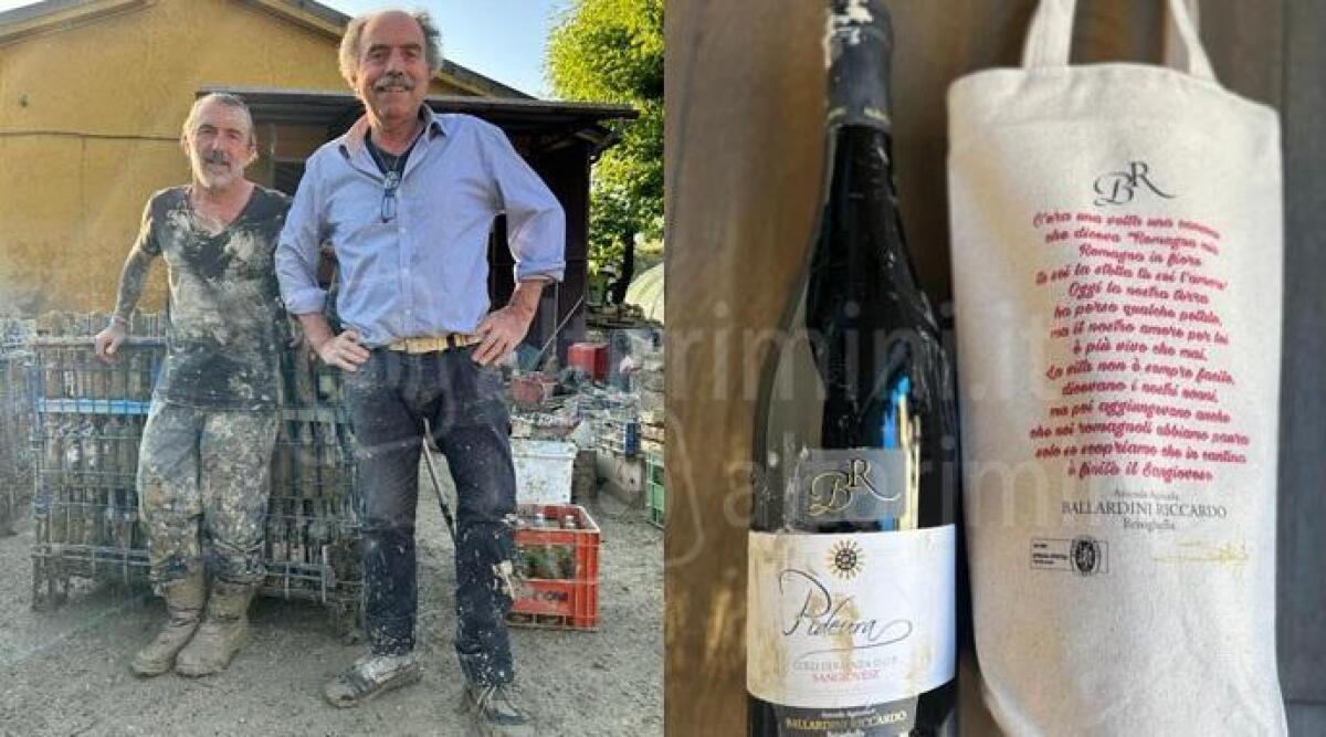 Bottiglie di vino recuperate dall'alluvione: in vendita ancora infangate a scopo solidale - Yuri Scarpellini e Giorgio Ossani
