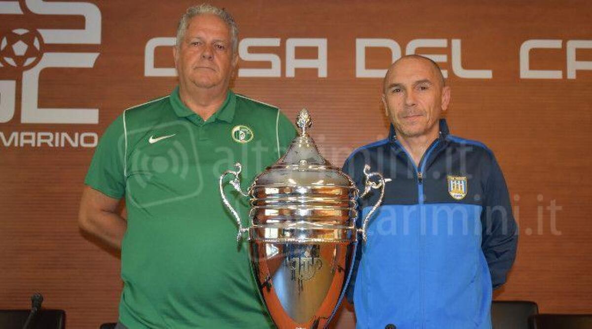 Calcio RSM, Coppa Titano BKN301: sabato l'ultimo atto tra Virtus e Tre Penne - Da sinistra Luigi Bizzotto e Stefano Cecci