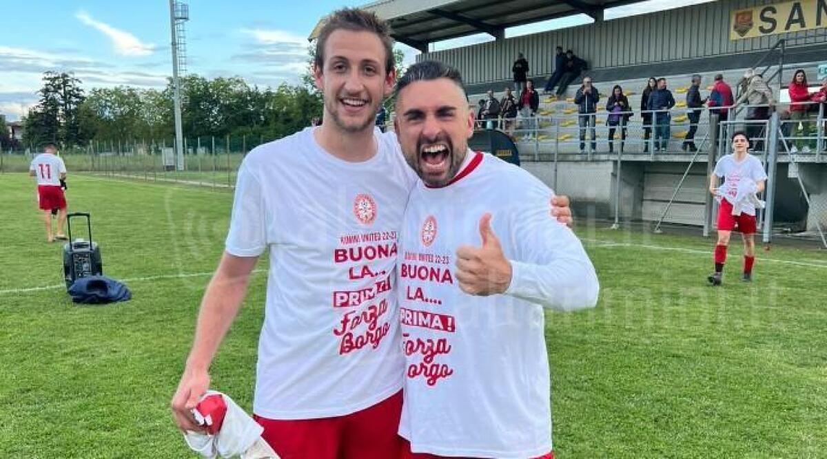 Calcio, Rimini United in Prima: Giorgini: 'Ho segnato un gol, ma il più pesante della stagione' - Da sinistra: Giorgini e bomber Sagliocco