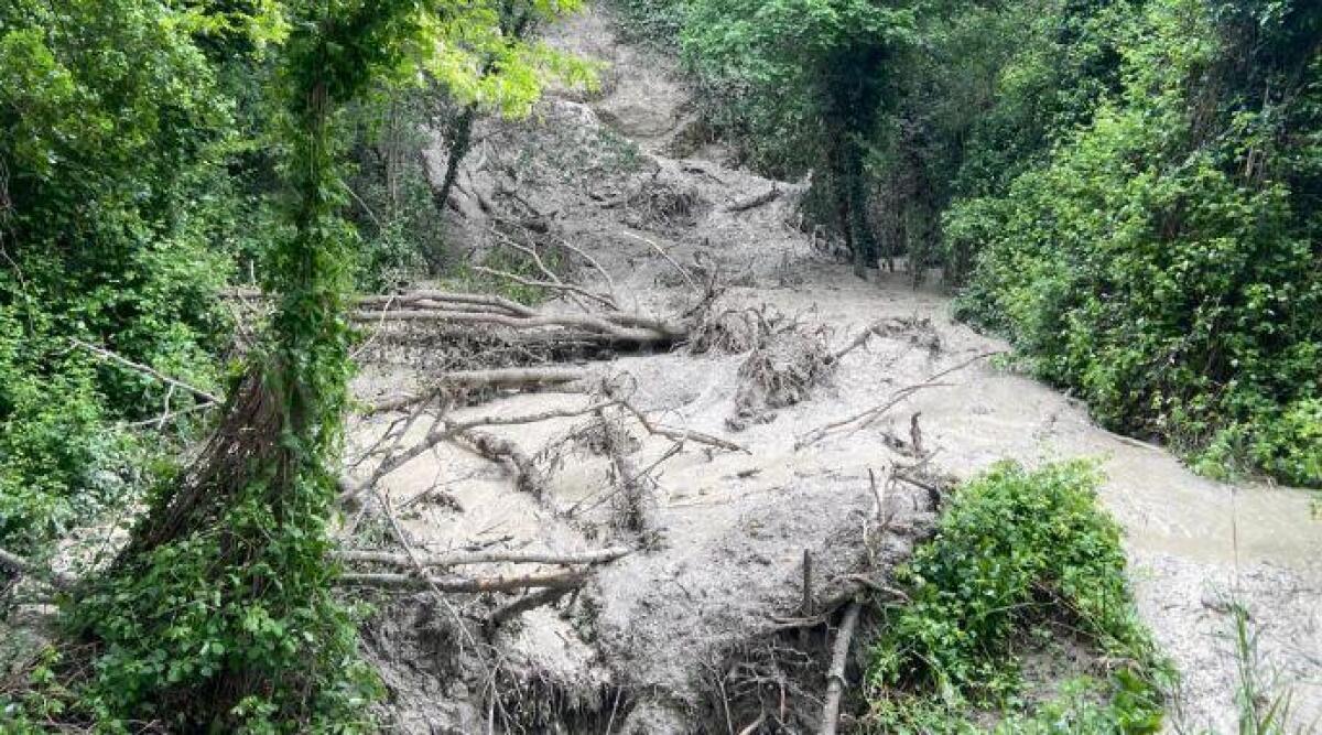 Emergenza frane, 33 strade nel riminese rimangono totalmente chiuse - Frana in Alta Valmarecchia ARCHIVIO
