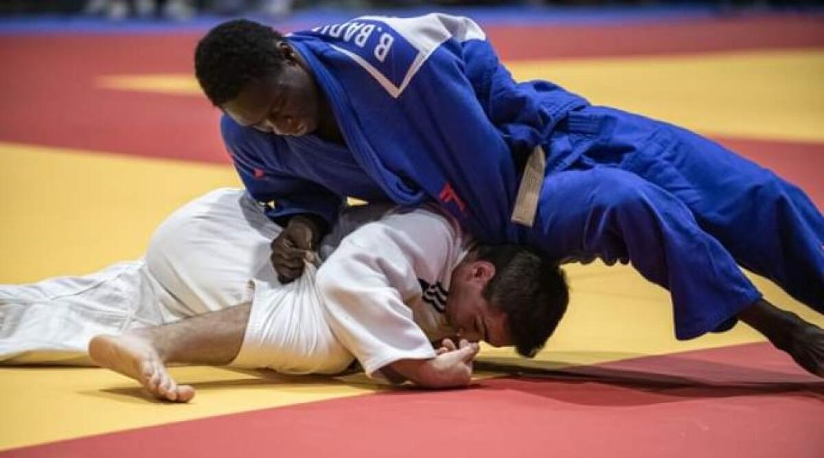 Judo, il bilancio dell'attività agonistica della Polisportiva di Riccione - Badiane Karamba Bruno in azione - immagine di Roberto Spasaro