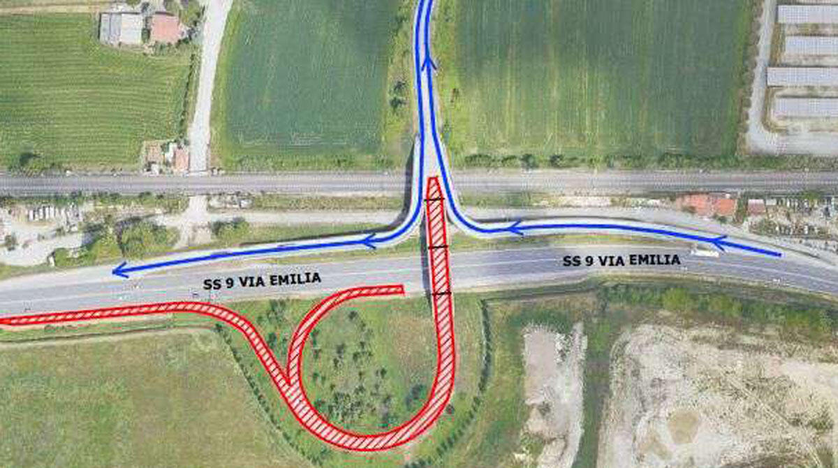 Sovrappasso di via San Martino in Riparotta chiuso dal 19 giugno per lavori di manutenzione - In rosso le aree chiuse al traffico