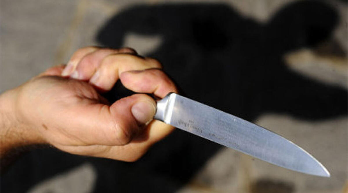 Si barrica in casa di un conoscente, si taglia con un coltello e aggredisce gli agenti: arrestato - Uomo armato di coltello REPERTORIO