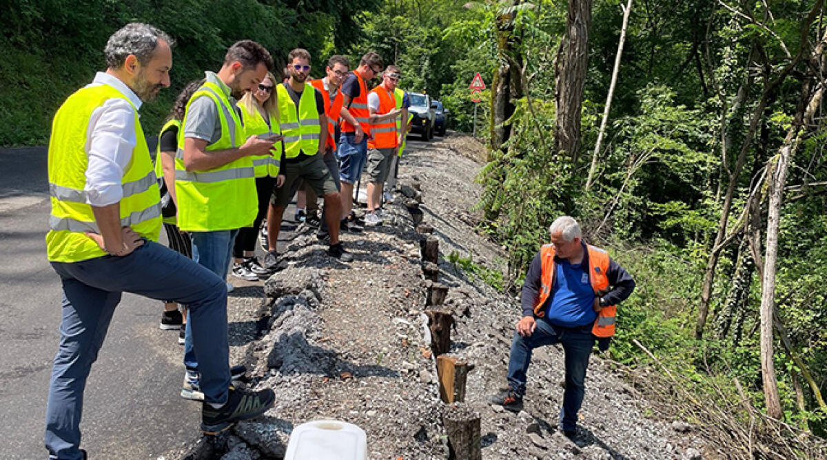 Alluvione: Sant'Agata Feltria sotto la lente degli studenti di Ingegneria Civile - Studenti di Ingegneria Civile esplorano le SP8 Santagatese e SP146 Sapigno