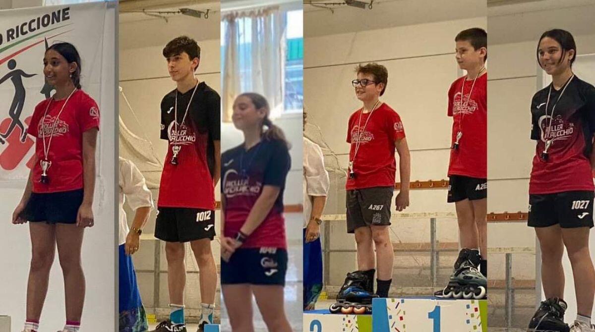 Roller Verucchio, due atleti parteciperanno al Trofeo Coni Emilia Romagna 2023 - Atleti del Roller Verucchio sul podio a Riccione