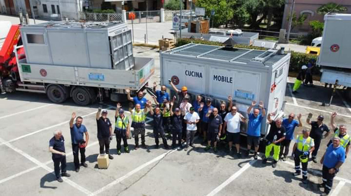 Cucina mobile di Rimini: rientro dopo l'emergenza a Sant'Agata sul Santerno - I volontari della Cucina Mobile della Protezione Civile
