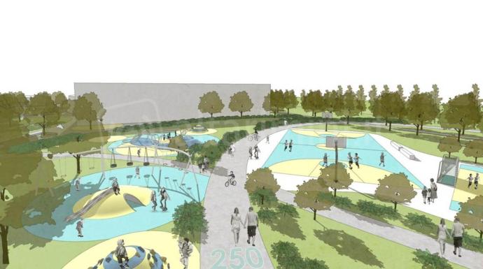 Rendering del nuovo Parco don Tonino Bello