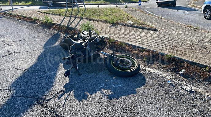 La moto coinvolta nello scontro