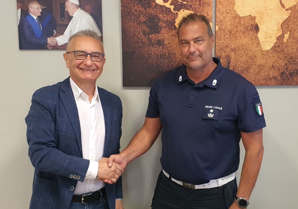 Riziero Santi con il comandante Luca Tamburini