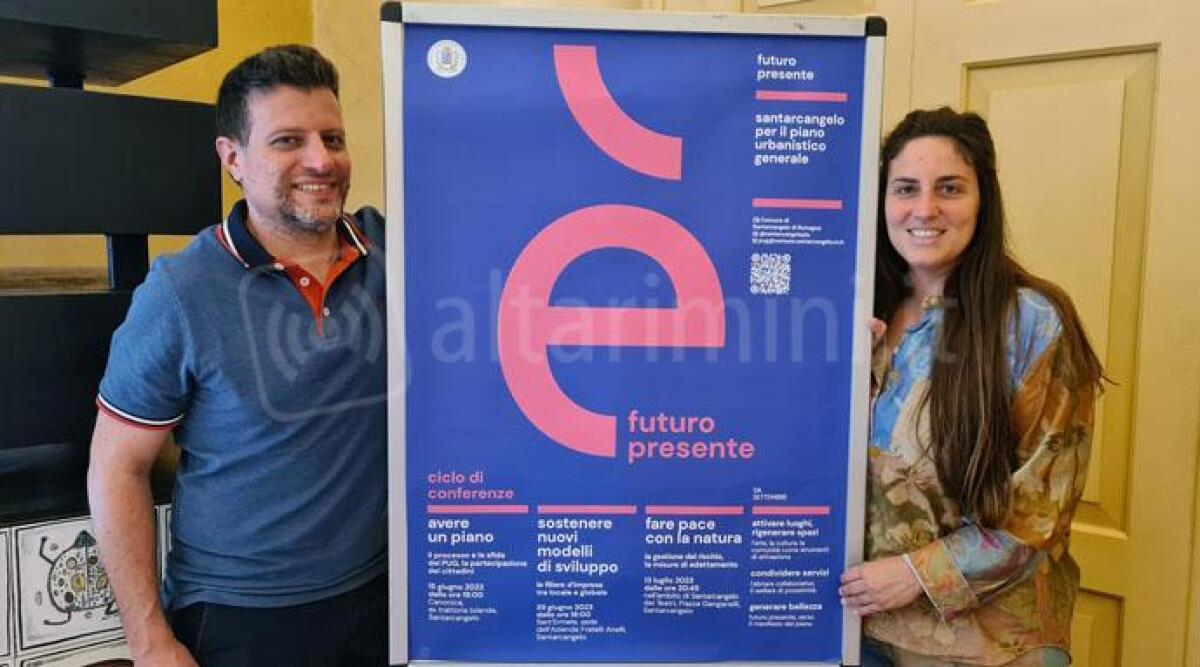 Piano Urbanistico generale di Santarcangelo, ultimo incontro di approfondimento con la cittadinanza - L'assessore Sacchetti e la sindaca Alice Parma
