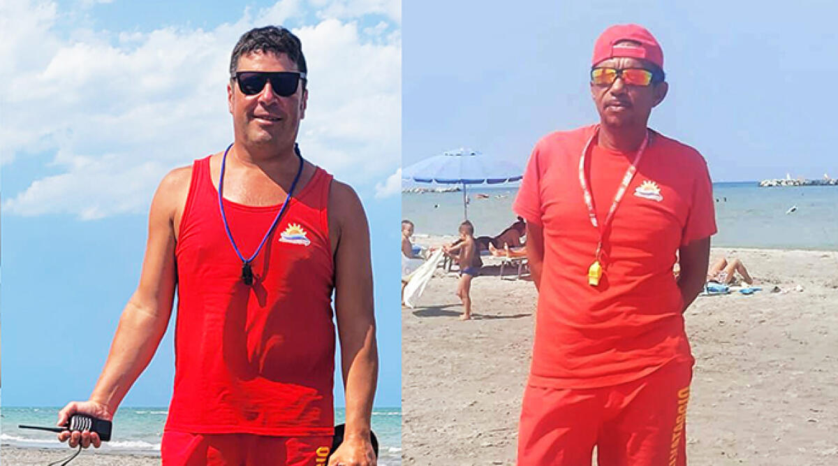 Due marinai di salvataggio fuori servizio salvano un 73enne di Corpolò. Evitata tragedia - Un uomo salvato dagli abili soccorritori Romeo e Gabriele